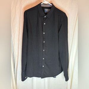 Heritage Report collection Long Sleeve Button Up Mens XL Black White Dots